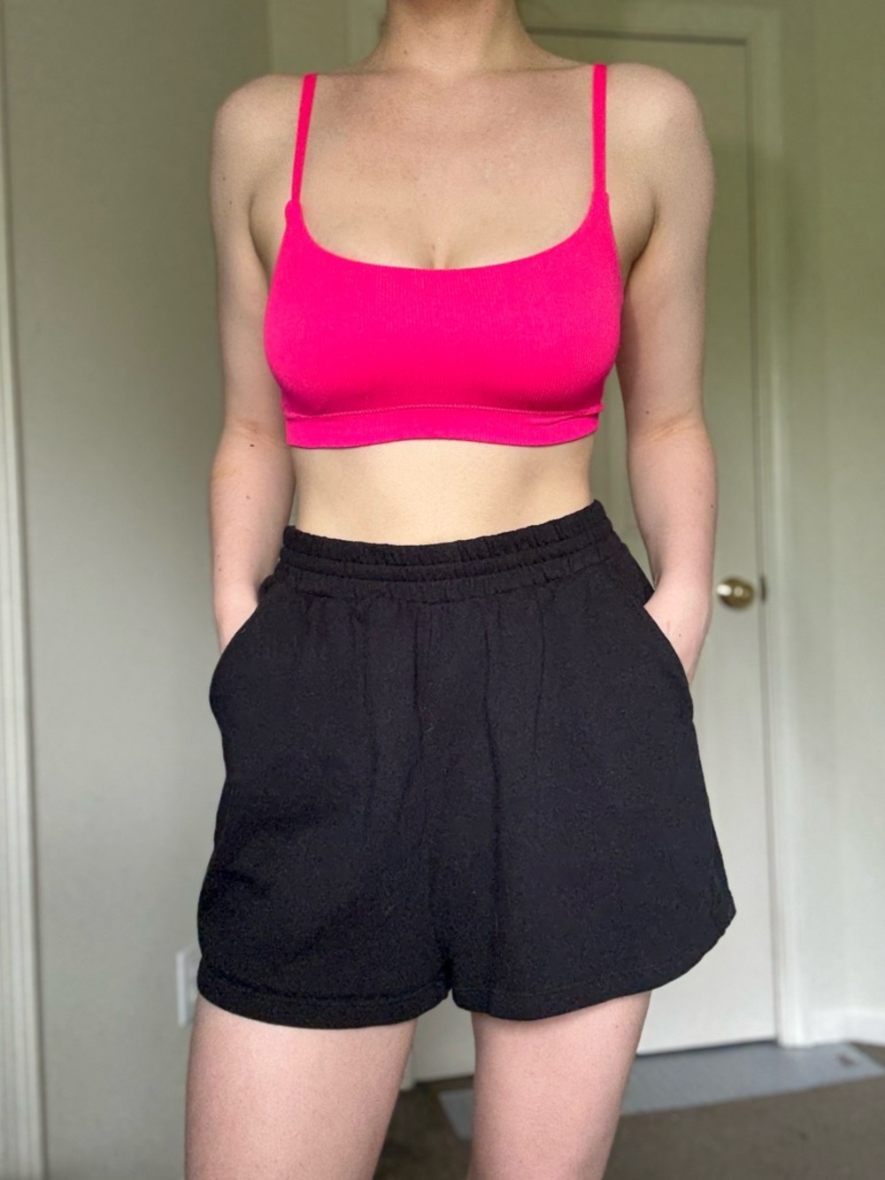 Old Navy Black High Rise Comfort Waist Terry Shorts Drawstring - L - Picture 7 of 10